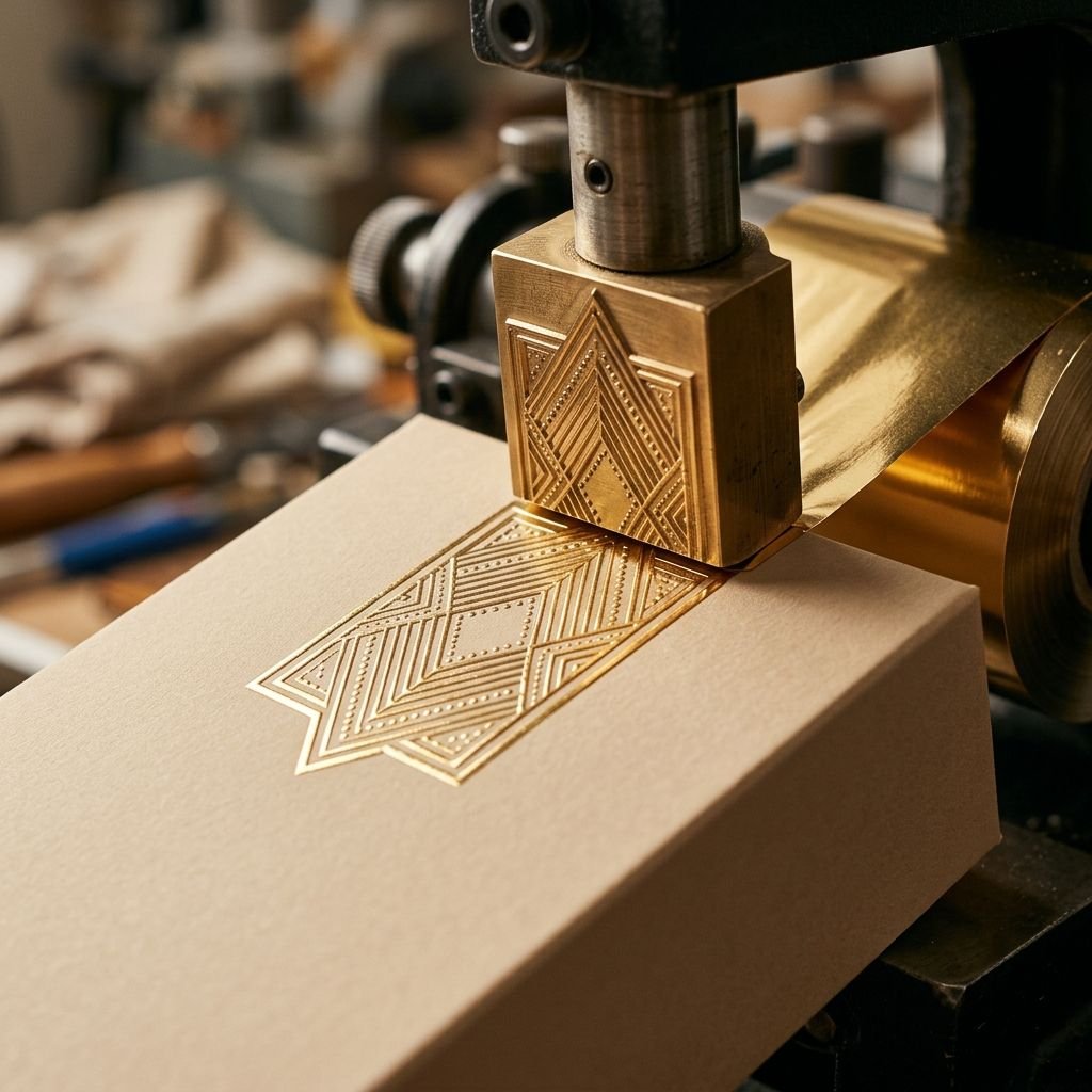 Hot-foil stamping a gold pattern